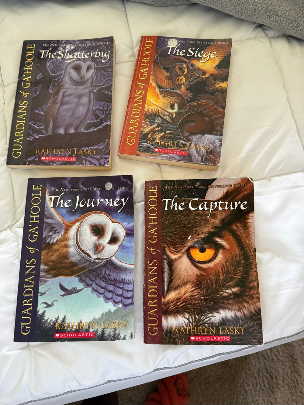 Guardians of Ga'Hoole Paperback Book Set — Owl Cover Art (Purple, Brown, Orange)